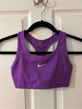 Nike Purple Racerback Sports Bra with White Swoosh